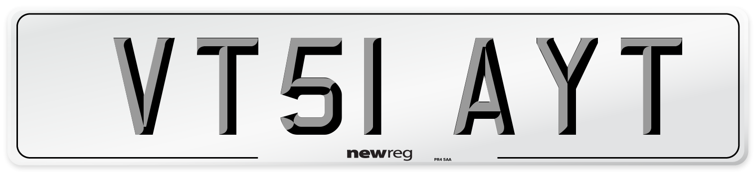 VT51 AYT Number Plate from New Reg